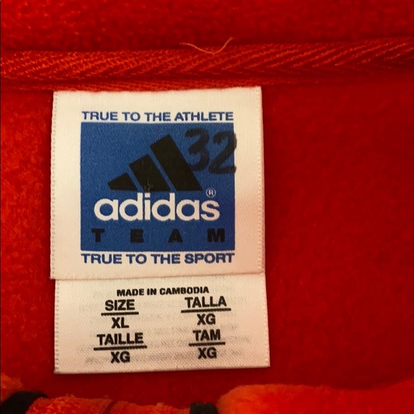 Vintage Team Adidas Red Fleece Vest Size XL - Picture 3 of 5